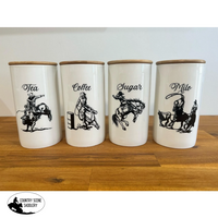 Country Storage Canisters - Rodeo Collection Set Of 4 Gift Items
