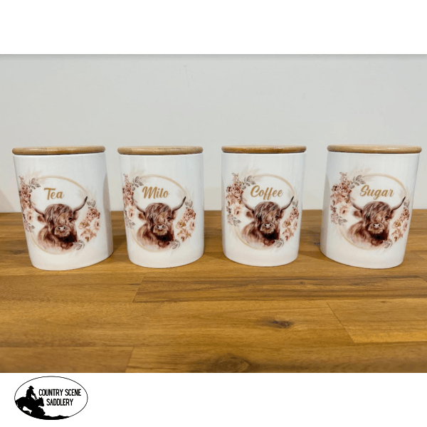 Country Storage Canisters - Set Of 4 Medium Gift Items