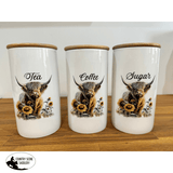 Country Storage Canisters - - Sunflower Highland Collection - Country Scene Saddlery and Pet Supplies