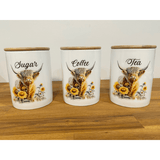 Country Storage Canisters - - Sunflower Highland Collection - Country Scene Saddlery and Pet Supplies