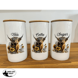 Country Storage Canisters - - Sunflower Highland Collection - Country Scene Saddlery and Pet Supplies