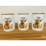 Country Storage Canisters - Sunflower Highland Collection Medium Gift Items