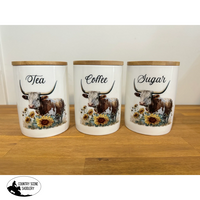 Country Storage Canisters - Sunflower Longhorn Collection Gift Items