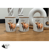 Country Storage Canisters - Watercolour Highland Collection - Country Scene Saddlery and Pet Supplies