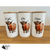 Country Storage Canisters - Watercolour Highland Collection - Country Scene Saddlery and Pet Supplies