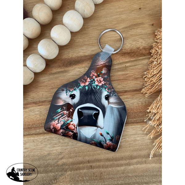 Cow Tag Keyrings Gift Items