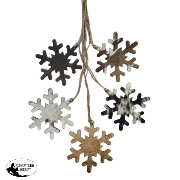 Cowhide Western Leather Christmas Ornaments - Snowflake Stocking