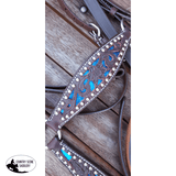 CSS Barcoo/ Stockmans Breastcollar- Blue Glitter Inlay - Country Scene Saddlery and Pet Supplies