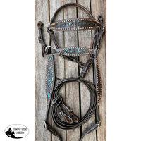 Css Barcoo/ Stockmans Breastcollar- Teal Glitter Inlay Bridles