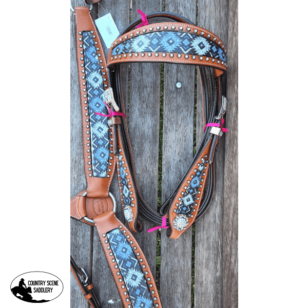 Css Blue Diamond Inlay Tackset- Chestnut Leather Cob/ Full