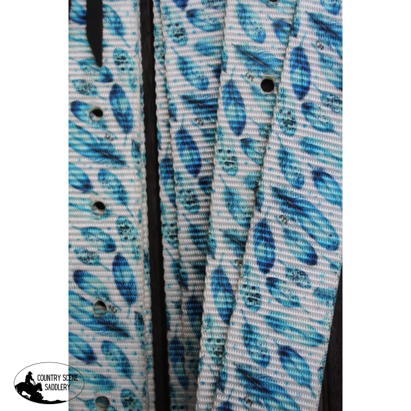 CSS Blue Feathers- Style Two Latigo Set.