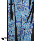 CSS Blue Paisley- Style Two Latigo Set. - Country Scene Saddlery and Pet Supplies