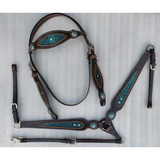 CSS Chocolate with turquoise bling detail and tooling. - Country Scene Saddlery and Pet Supplies