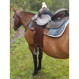 CSS Chocolate with turquoise bling detail and tooling. - Country Scene Saddlery and Pet Supplies