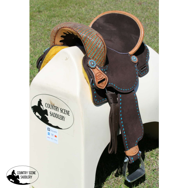 CSS Lightweight02 Buckstitched hornless Barrel Saddle Western Saddles