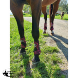 CSS Maroon Cheetah Latigo Set. - Country Scene Saddlery and Pet Supplies