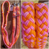 Css Nylon Sports Reins- Pink/ Orange