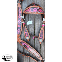 Css Pink Diamond Inlay Tackset- Chestnut Leather Cob/ Full