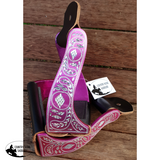 CSS Pink Engraved Stirrup Irons. - Country Scene Saddlery and Pet Supplies