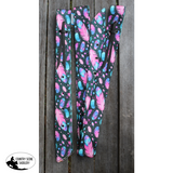 CSS Pink Feathers- Style Two Latigo Set. - Country Scene Saddlery and Pet Supplies