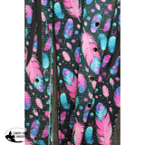 CSS Pink Feathers- Style Two Latigo Set. - Country Scene Saddlery and Pet Supplies