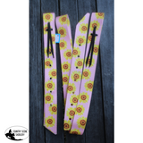 CSS Pink Sunflower- Style Two Latigo Set. - Country Scene Saddlery and Pet Supplies