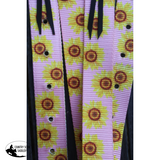 CSS Pink Sunflower- Style Two Latigo Set. - Country Scene Saddlery and Pet Supplies