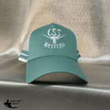 CSS Pony Tail Western Cap- Mint Green/ White - Country Scene Saddlery and Pet Supplies