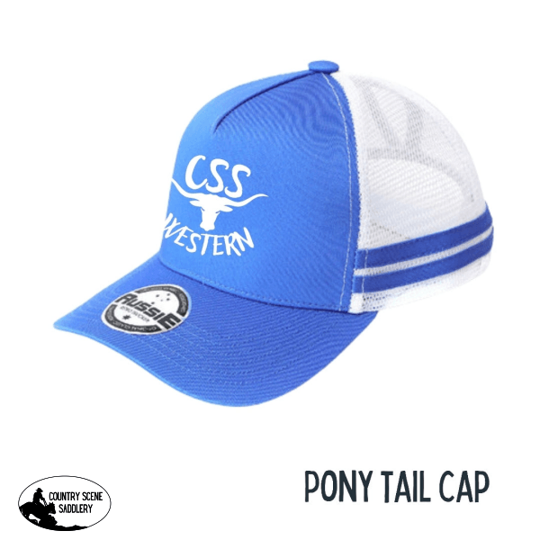 Css Pony Tail Western Cap- Ocean Blue/ White