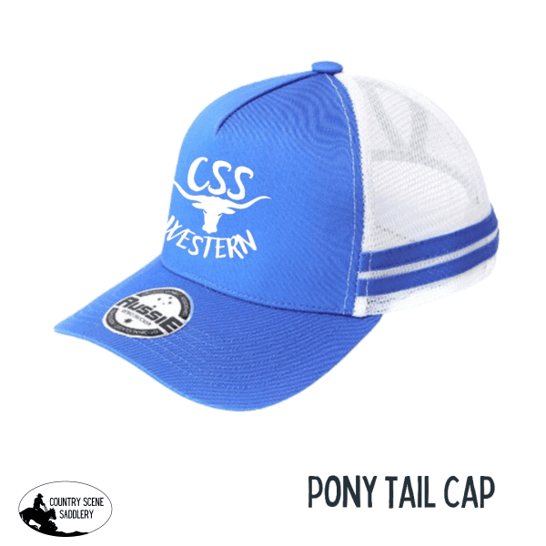 Css Pony Tail Western Cap- Ocean Blue/ White