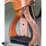 CSS Rose Engraved Stirrup Irons. - Country Scene Saddlery and Pet Supplies