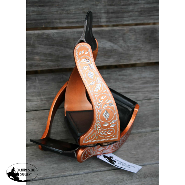 CSS Rose Engraved Stirrup Irons.