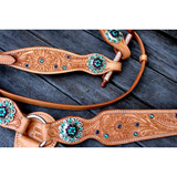 CSS Sunflower tooled Tackset- B - Country Scene Saddlery and Pet Supplies