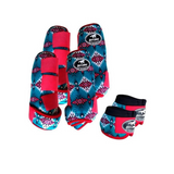 CSS Teal & Red Tribal Patterned Boots- A4. - Country Scene Saddlery and Pet Supplies