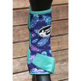 CSS Turquoise and Purple Feather Patterned Boots- A29 - Country Scene Saddlery and Pet Supplies