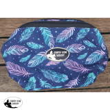CSS Turquoise and Purple Feathers Pommel Sack - Country Scene Saddlery and Pet Supplies