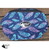 CSS Turquoise and Purple Feathers Pommel Sack - Country Scene Saddlery and Pet Supplies