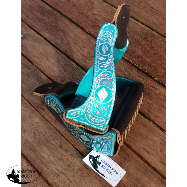 Css Turquoise Engraved Stirrup Irons.