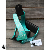 CSS Turquoise Engraved Stirrup Irons. - Country Scene Saddlery and Pet Supplies