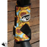 Css Turquoise Sunflower Patterned Boots- A19.