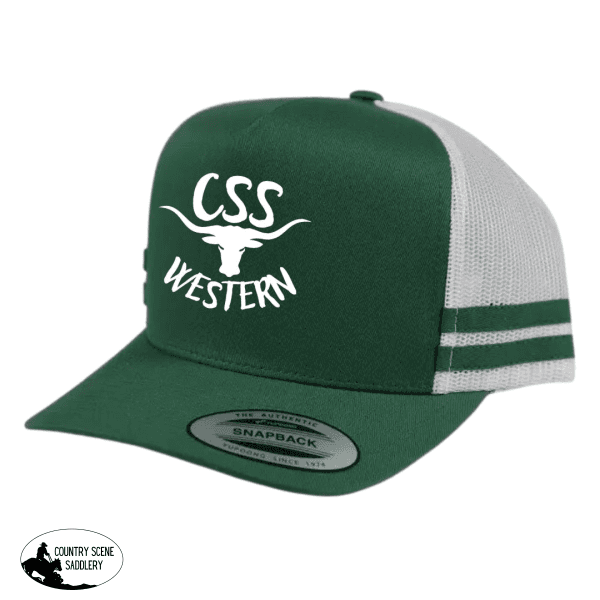 Css Western Cap- Hunter Green/ White