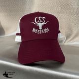 CSS Western Cap- Maroon/ White - Country Scene Saddlery and Pet Supplies