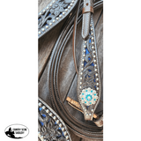 CSS Western Inlay Breastcollar and Bridle- Blue Glitter Inlay - Country Scene Saddlery and Pet Supplies