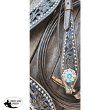 CSS Western Inlay Breastcollar and Bridle- Blue Glitter Inlay - Country Scene Saddlery and Pet Supplies
