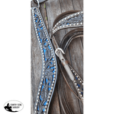 CSS Western Inlay Breastcollar and Bridle- Blue Glitter Inlay - Country Scene Saddlery and Pet Supplies