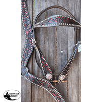 Css Western Inlay Breastcollar And Bridle- Red Glitter Bridles