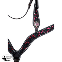 Css Western Inlay Breastcollar And Bridle- Red Glitter Bridles