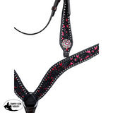 Css Western Inlay Breastcollar And Bridle- Red Glitter Bridles