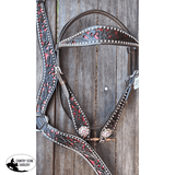 CSS Western Inlay Breastcollar and Bridle- Red Glitter Inlay - Country Scene Saddlery and Pet Supplies