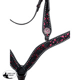CSS Western Inlay Breastcollar and Bridle- Red Glitter Inlay - Country Scene Saddlery and Pet Supplies